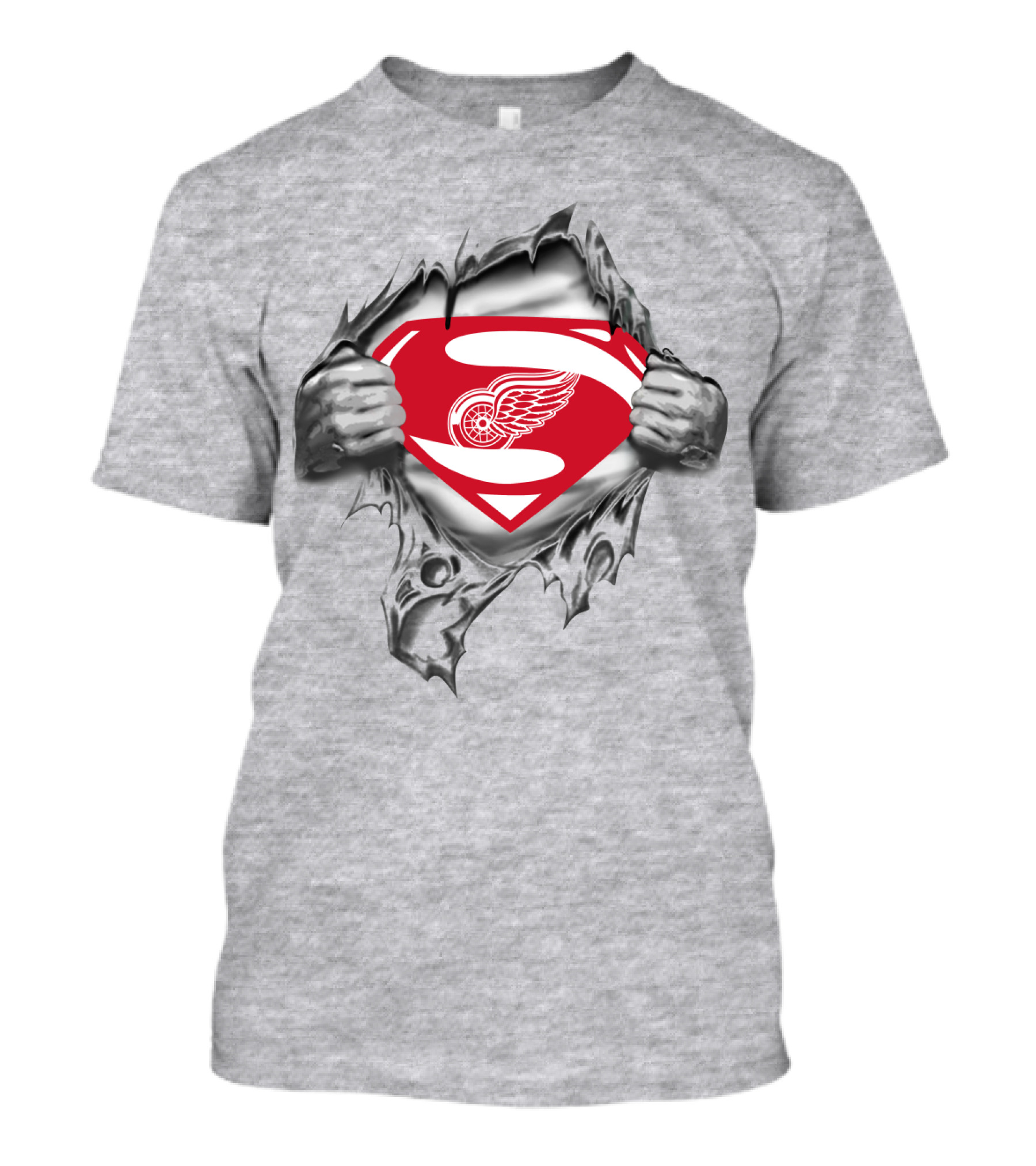 Detroit Red Wings Superman Logo Fusion T-Shirt