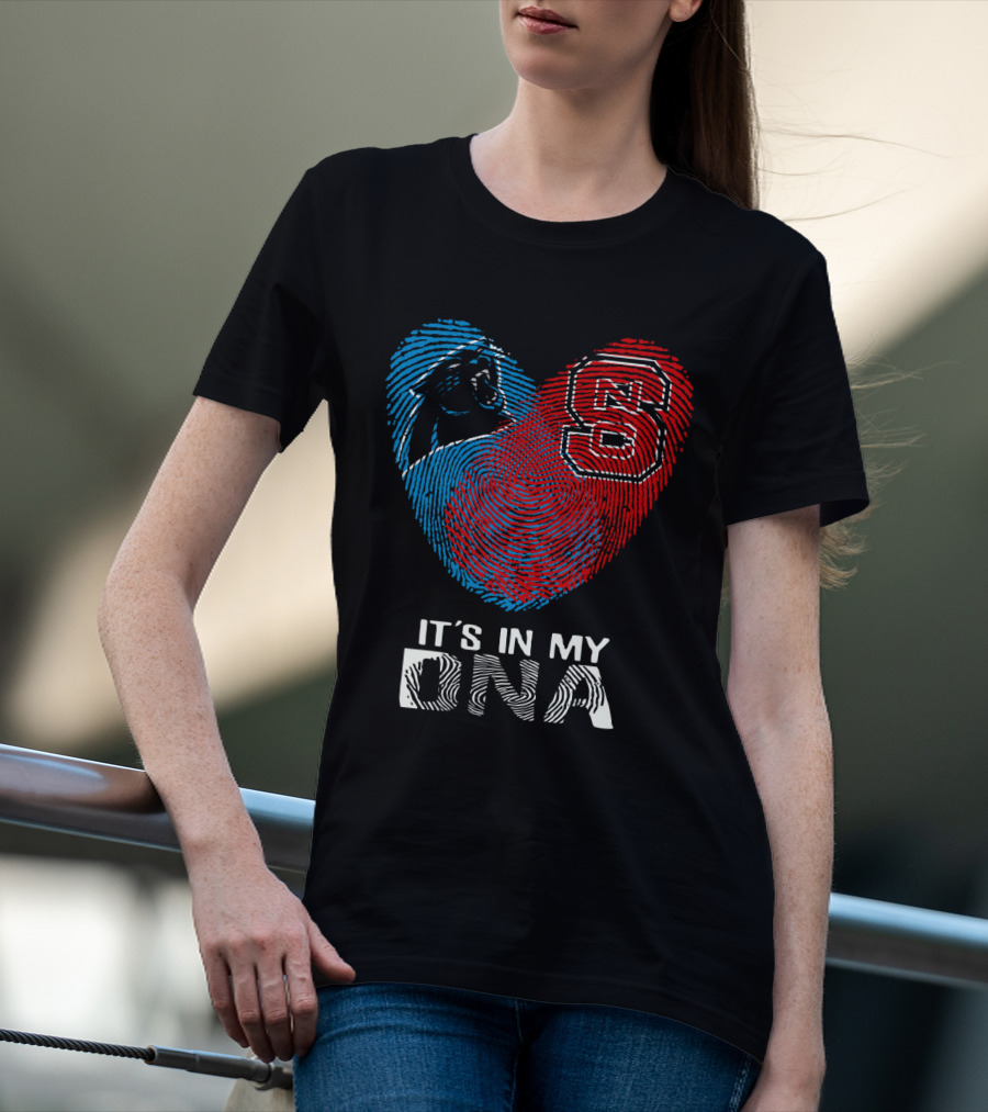 Panthers NC State It's In My DNA Fingerprint Heart T-Shirt