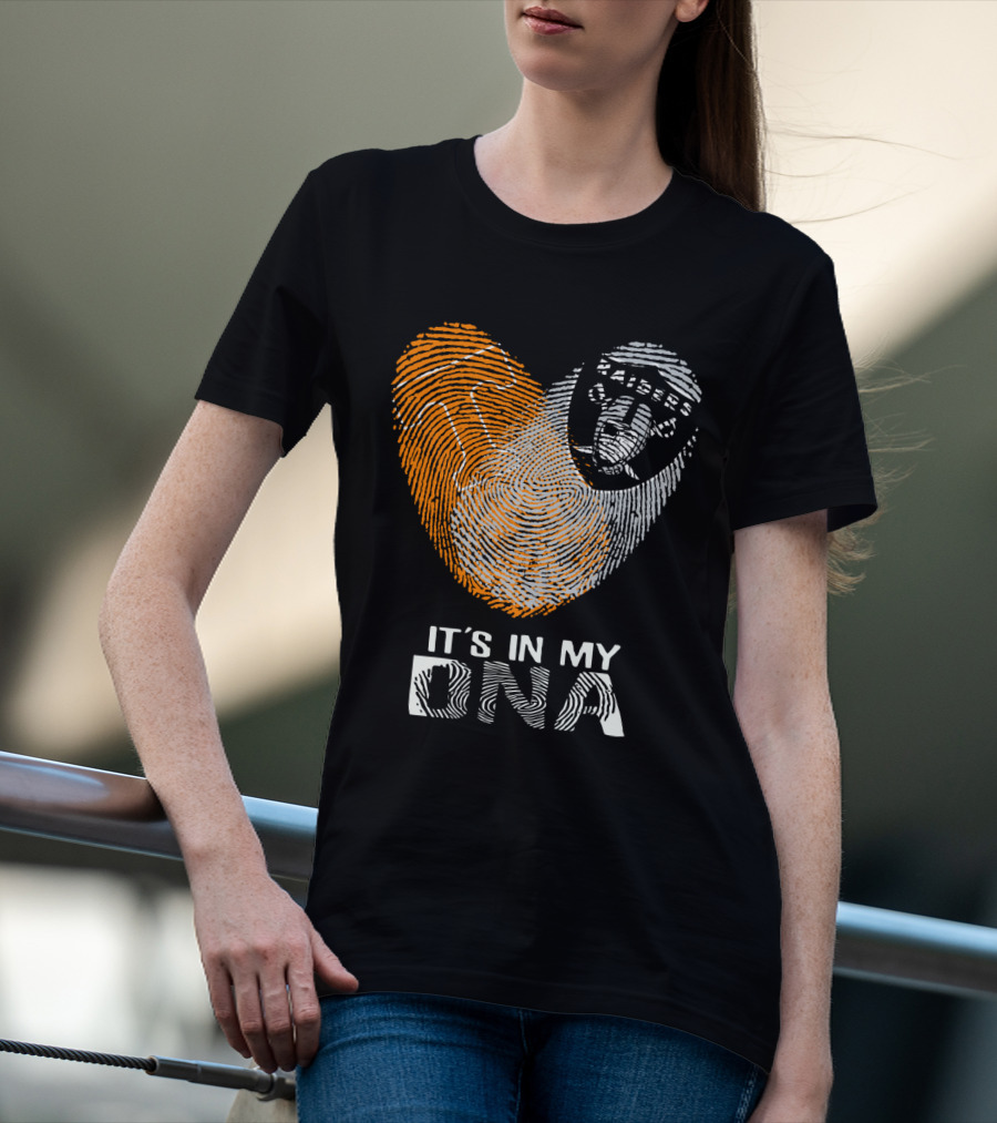 Raiders It's In My DNA Fingerprint Heart T-Shirt