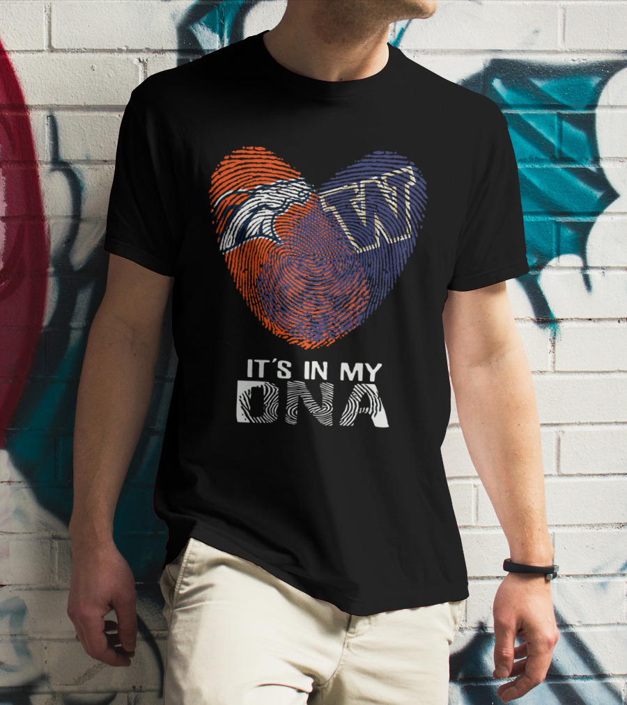 Broncos Logo W Fingerprint It's In My DNA T-Shirt
