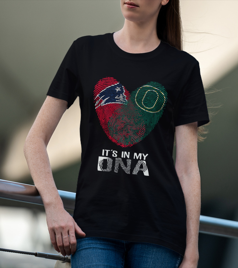 Patriots Ducks It's In My DNA Fingerprint Heart T-Shirt