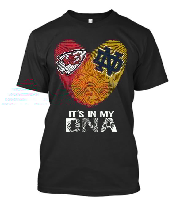 Chiefs Notre Dame It's In My DNA Fingerprint Heart T-Shirt