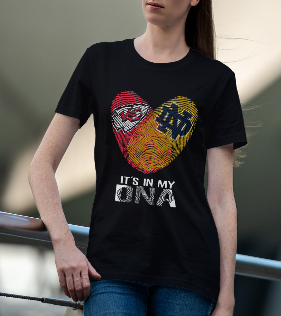 Chiefs Notre Dame It's In My DNA Fingerprint Heart T-Shirt