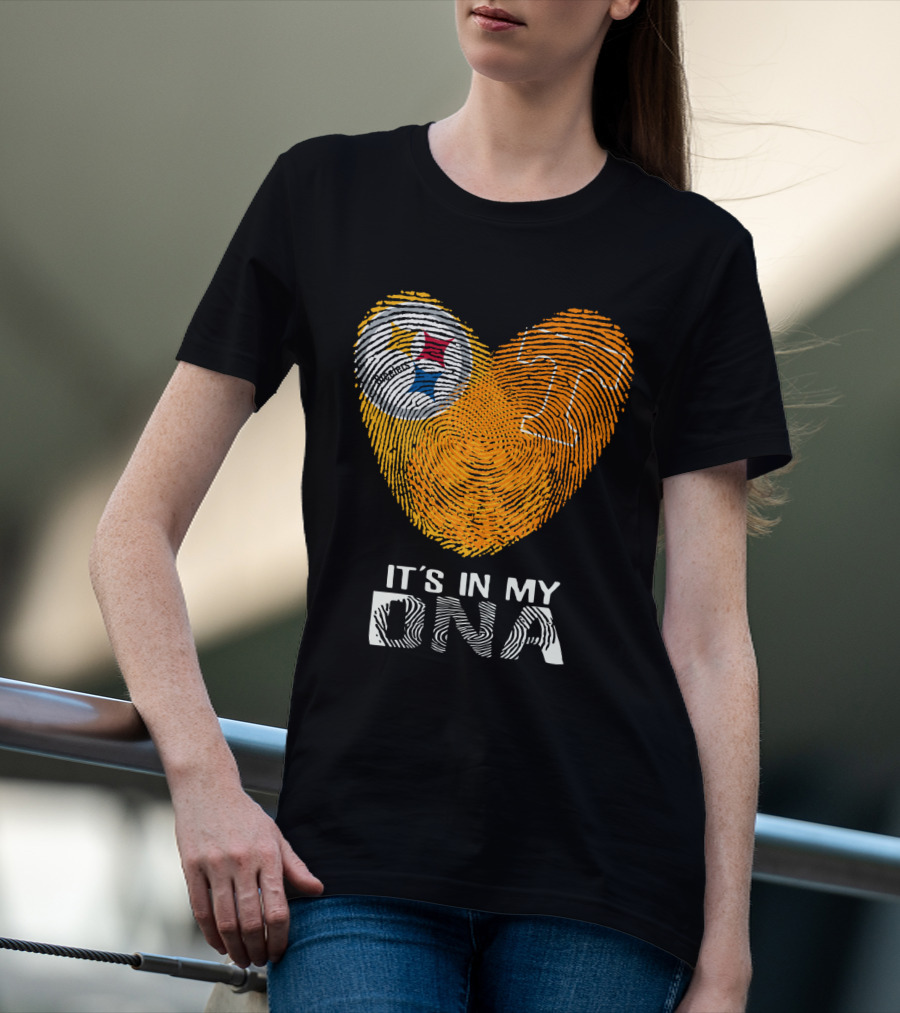 Steelers Tennessee It's In My DNA Fingerprint Heart T-Shirt