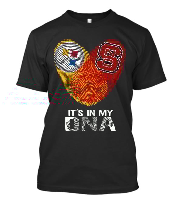 Steelers NC St It's In My DNA Fingerprint Heart T-Shirt