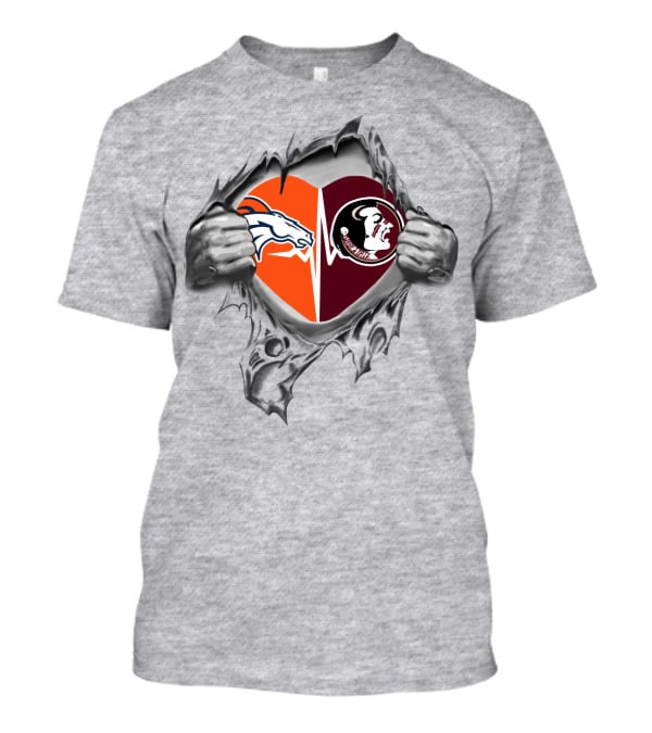 Broncos Seminoles Heart T-Shirt