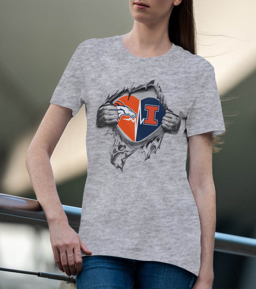 Broncos Illinois Heartbeat Passion T-Shirt