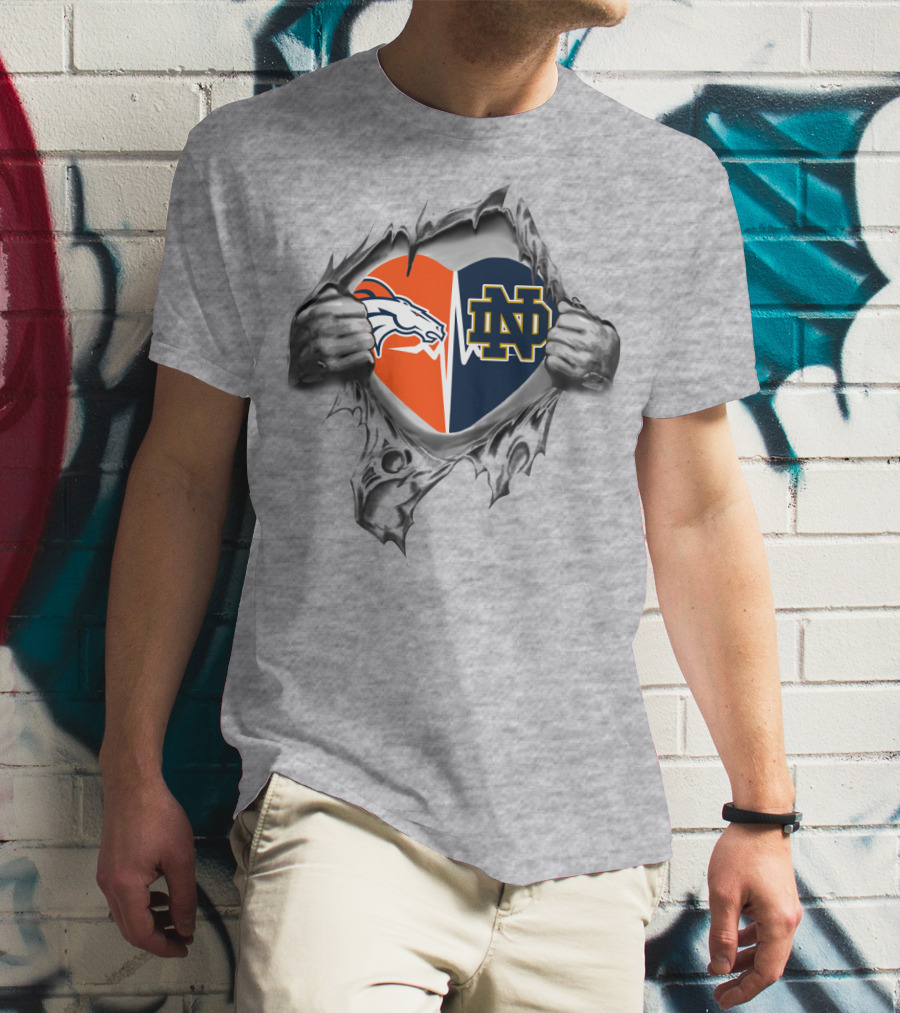 Broncos Notre Dame Heart T-Shirt