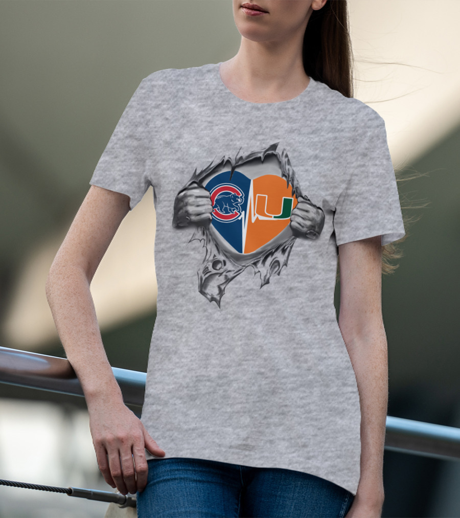 Cubs Hurricanes Heart T-Shirt