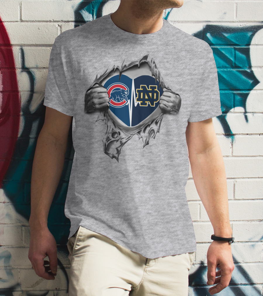 Cubs Notre Dame Heart T-Shirt