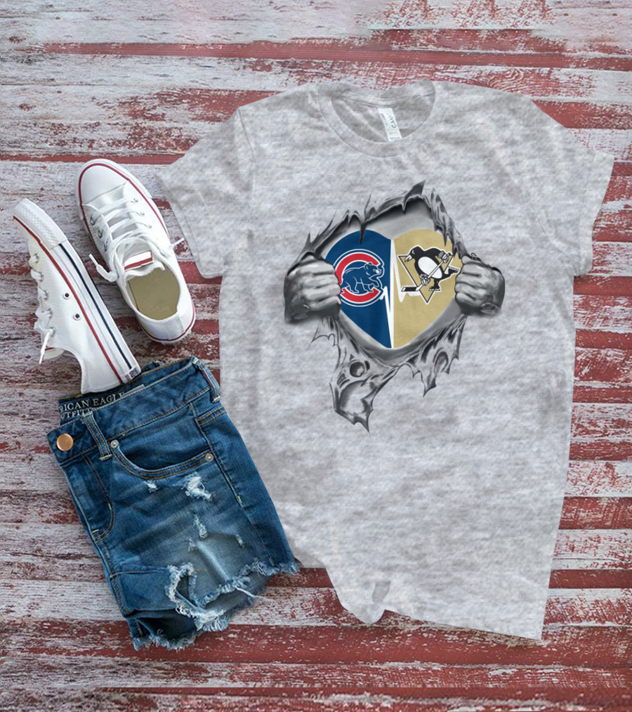 Cubs Penguins Heart Blends Sports Passion T-Shirt