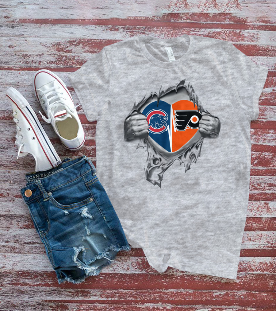 Cubs Flyers Heart Torn Open Passion T-Shirt
