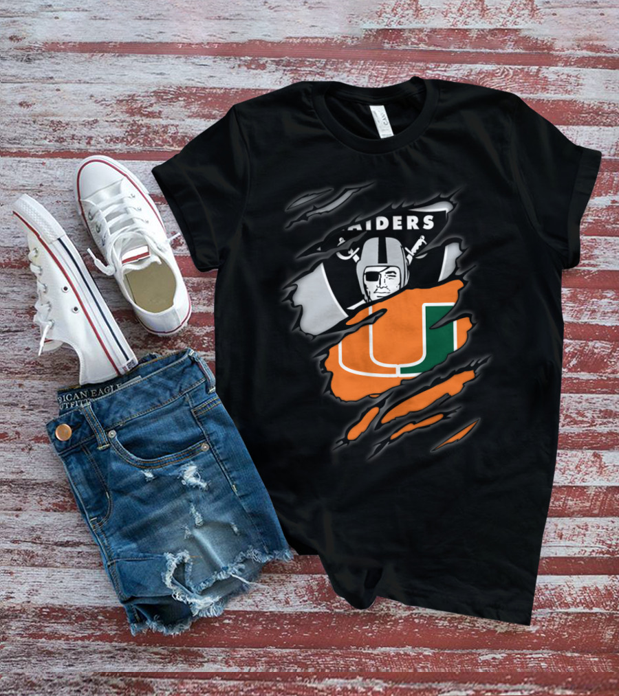 Raiders Miami Hurricanes Crossover T-Shirt
