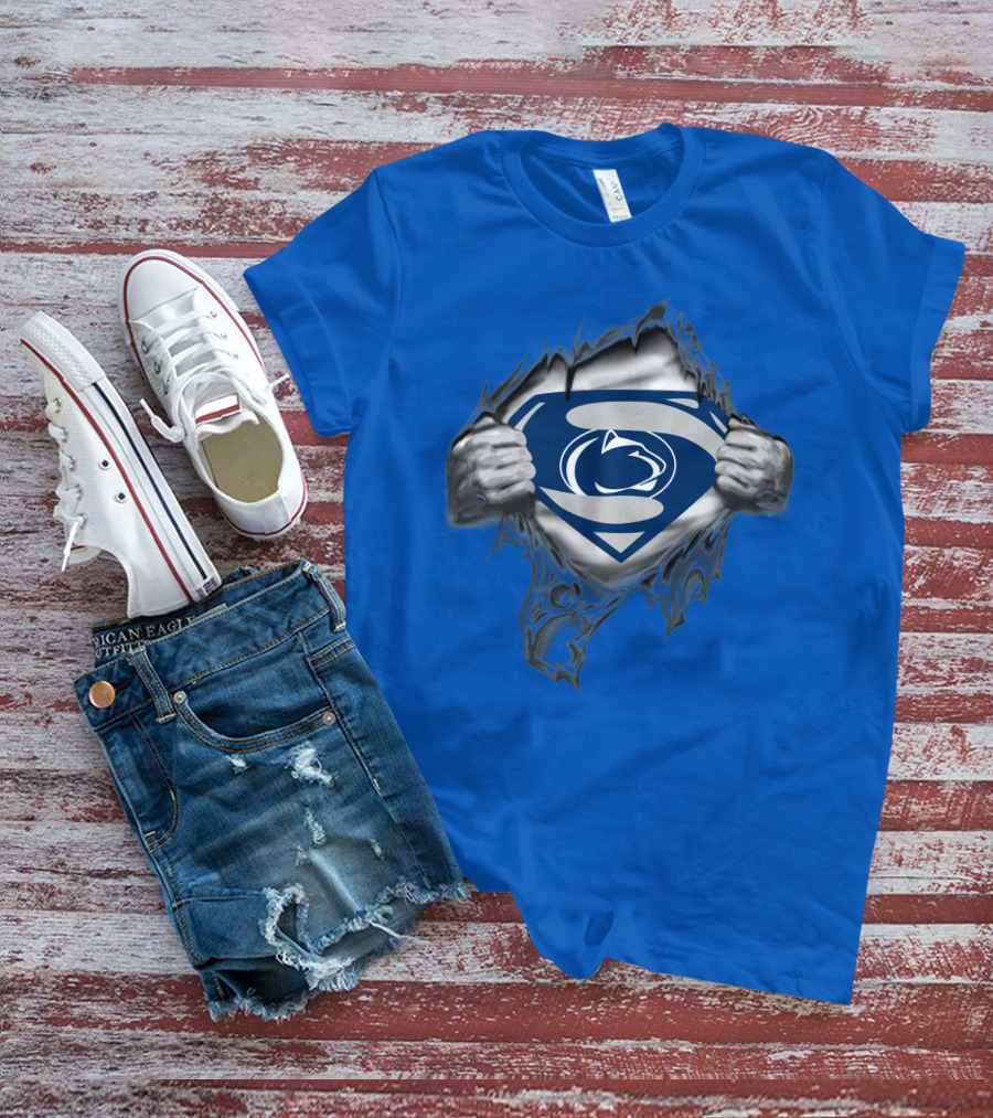 Penn State Nittany Lions Superman Logo Rip Open T-Shirt