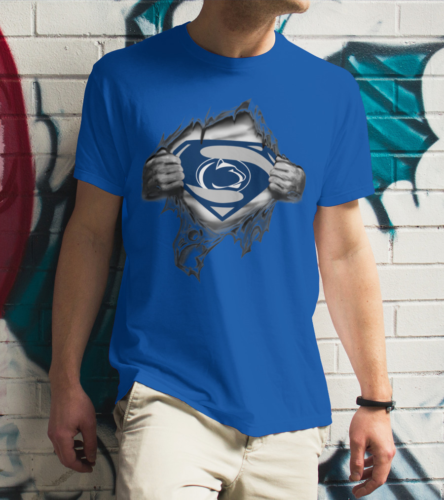 Penn State Nittany Lions Superman Logo Rip Open T-Shirt