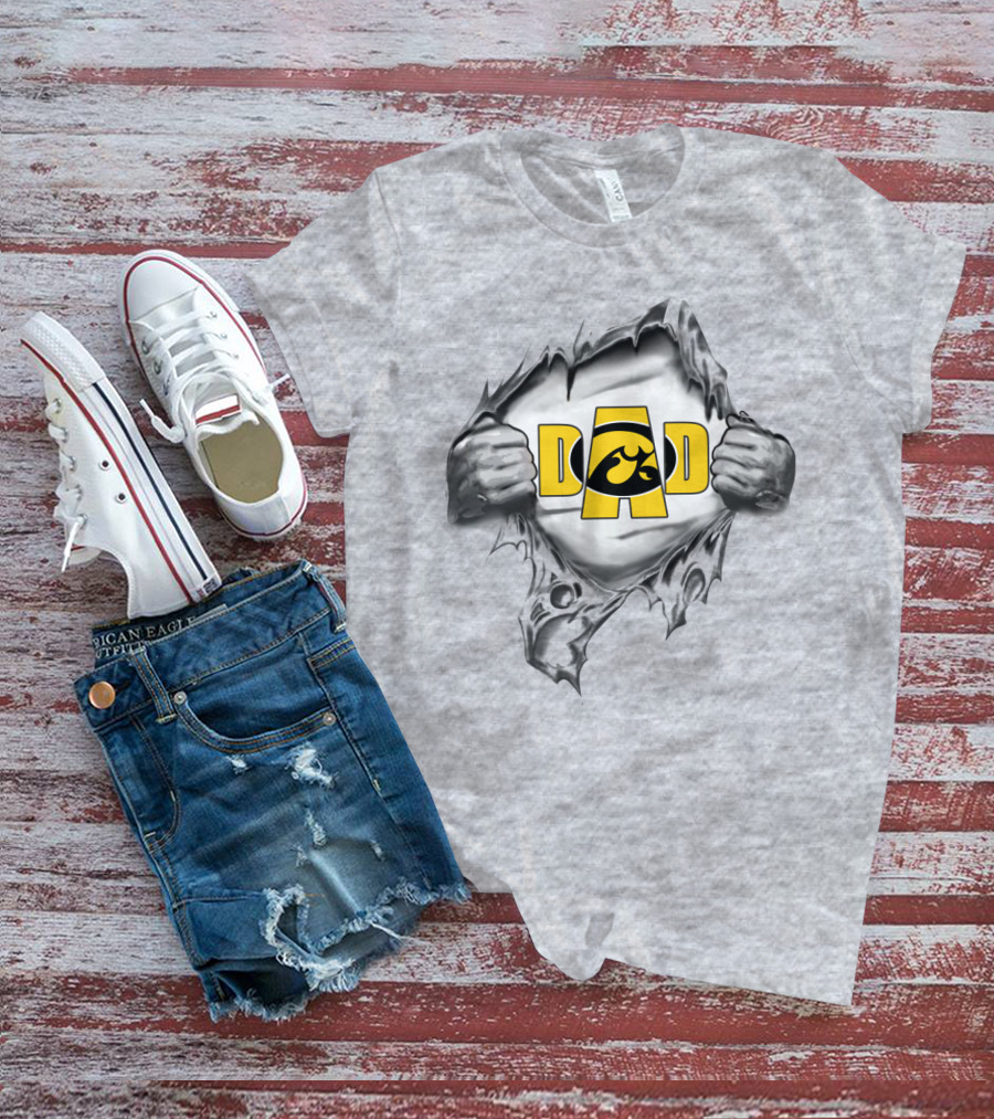 Iowa Hawkeyes Dad Black And Gold T-Shirt