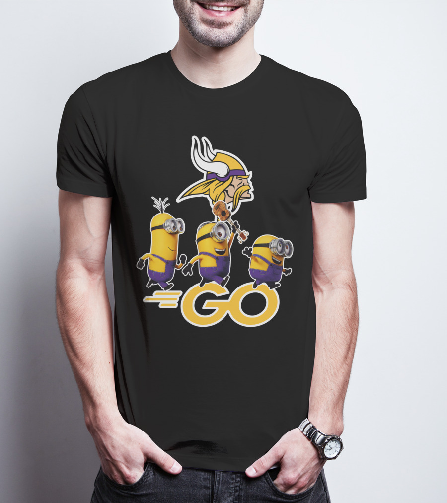 Minions Go Vikings Football Fan T-Shirt