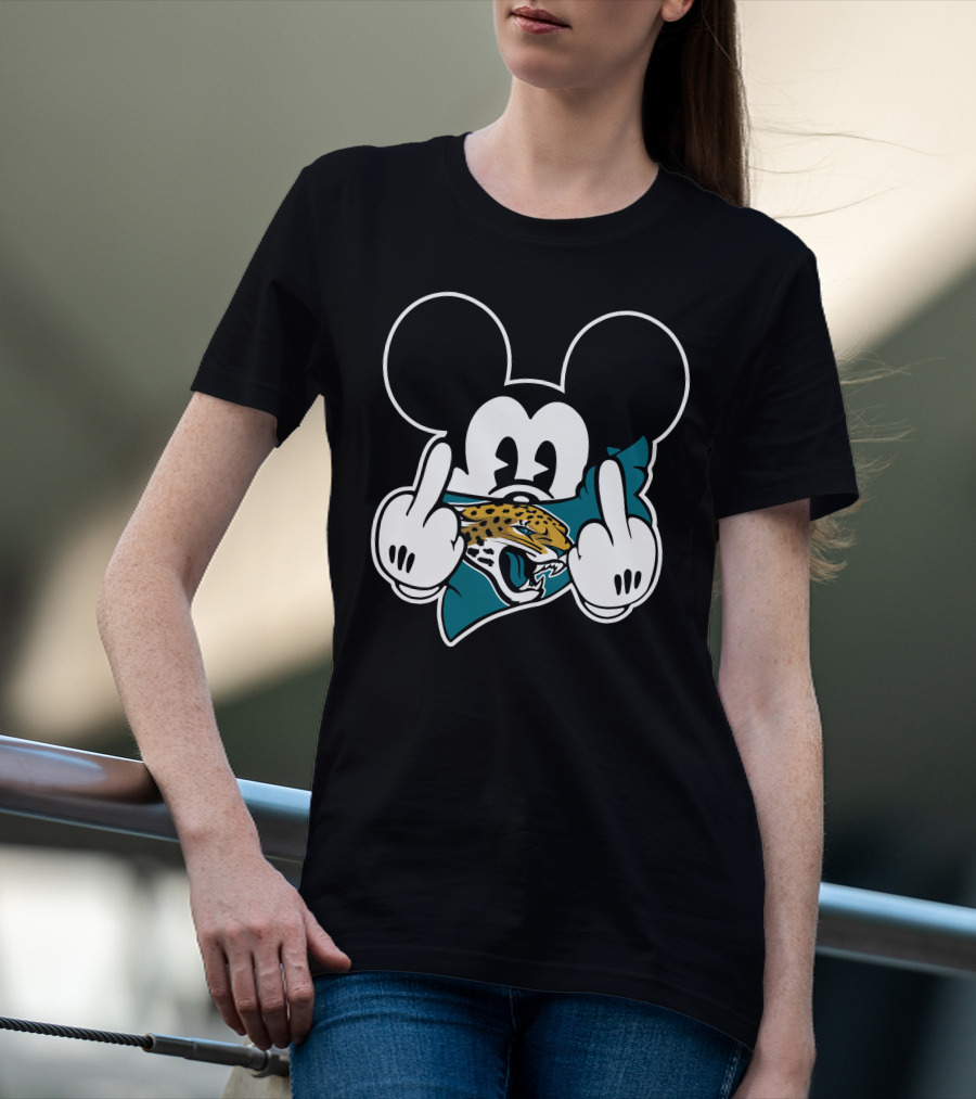 Jaguars Mickey Mouse Middle Finger T-Shirt