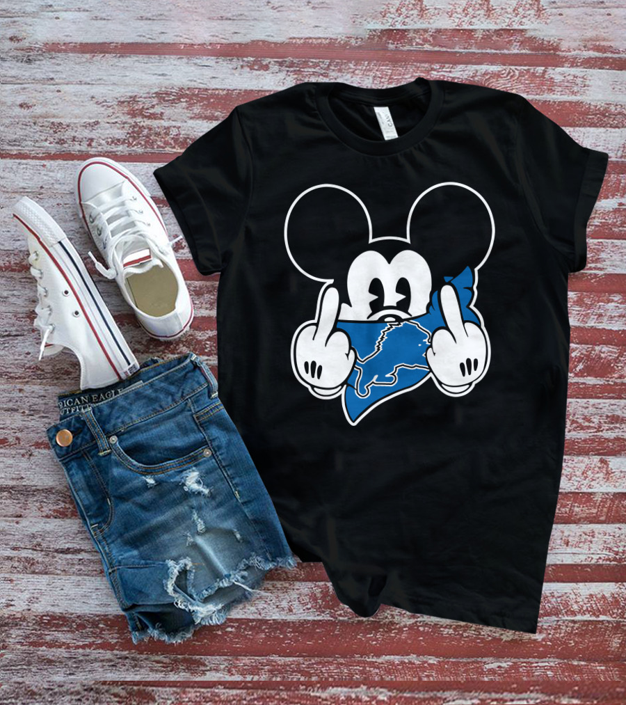 Lions Mickey Middle Finger T-Shirt