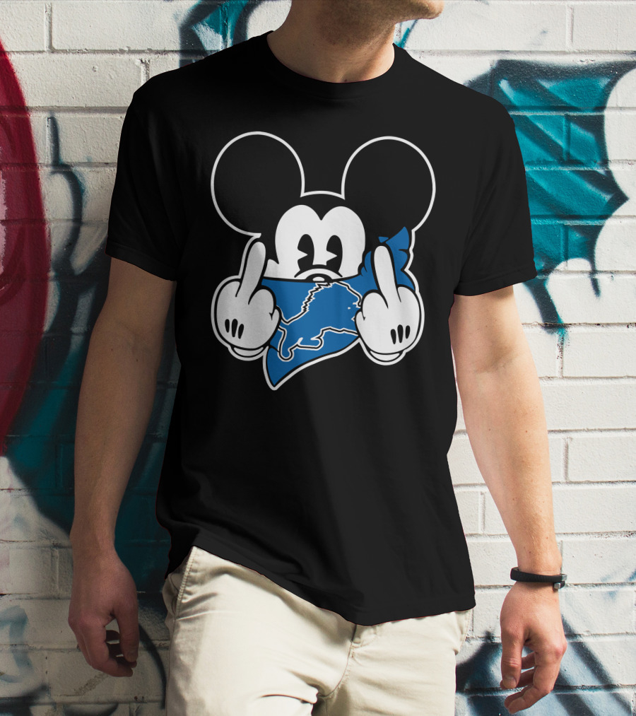 Lions Mickey Middle Finger T-Shirt