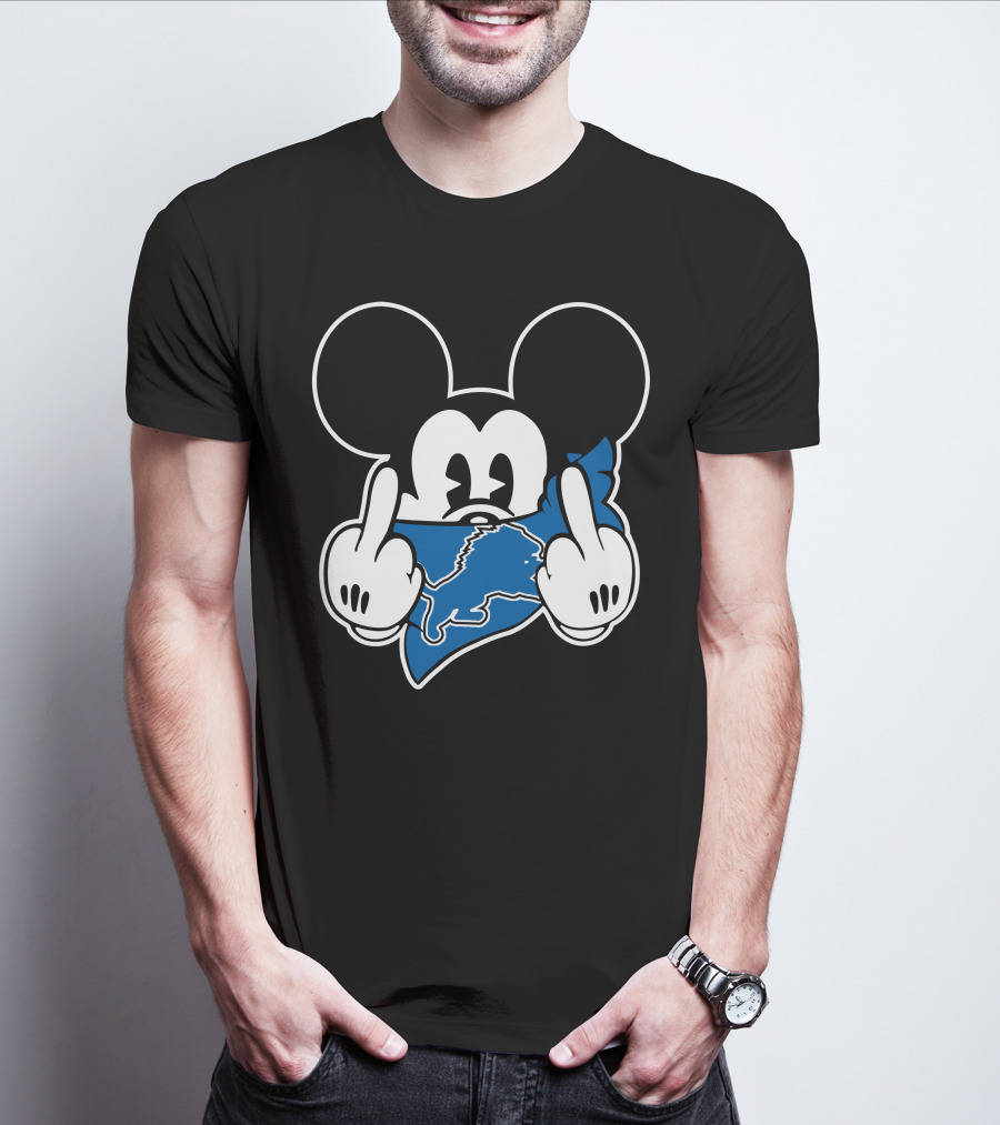 Lions Mickey Middle Finger T-Shirt