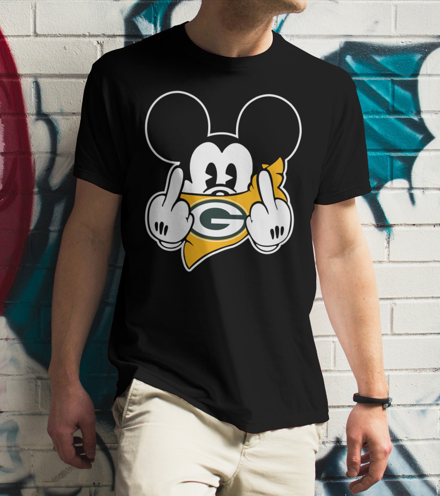 Packers Mickey Mouse Middle Finger Gesture T-Shirt