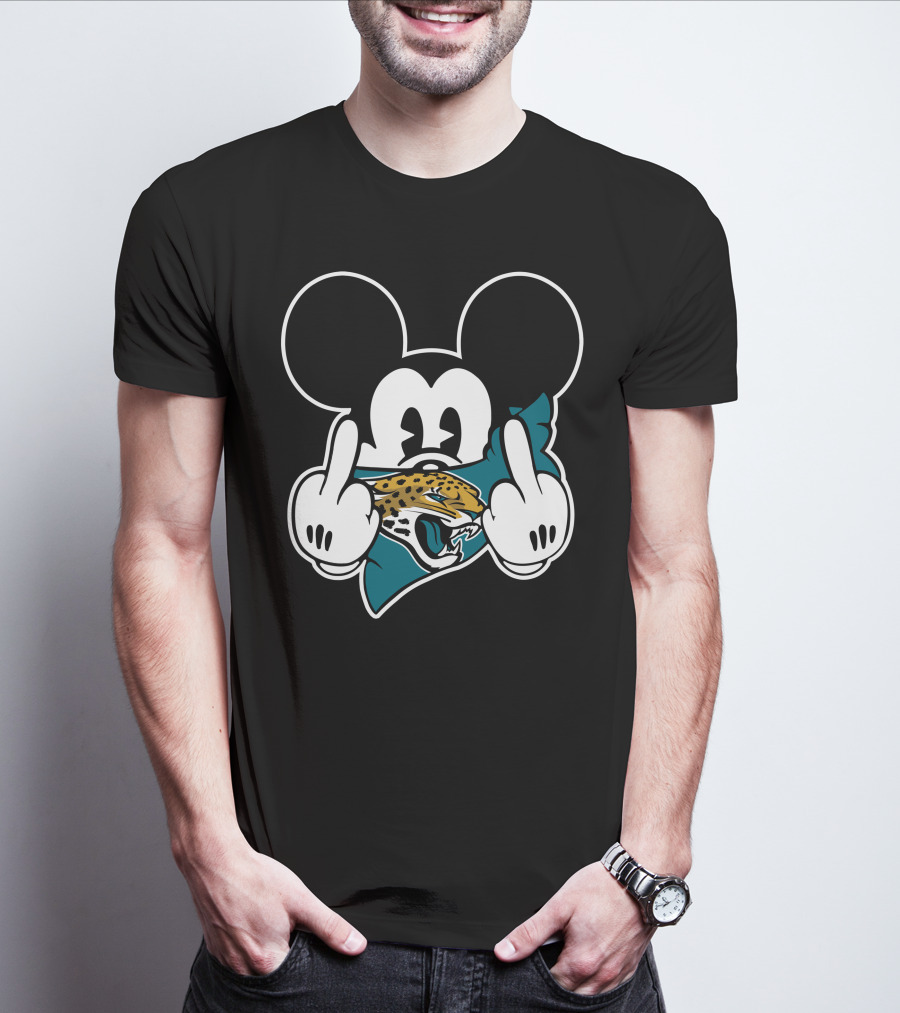 Mickey Mouse Jacksonville Jaguars Middle Finger T-Shirt