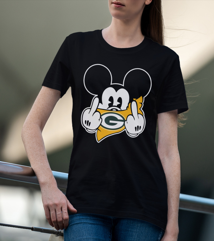 Mickey Mouse Packers Logo Gesture T-Shirt