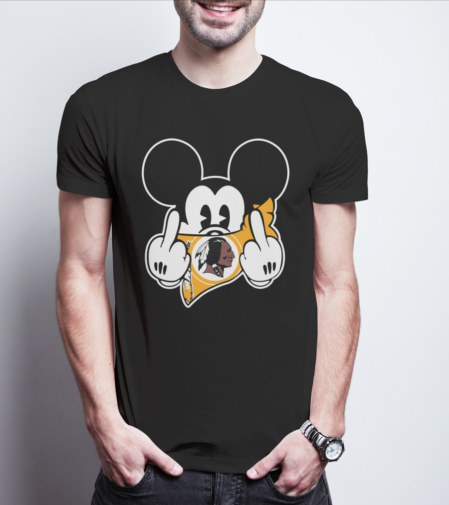 Redskins Mickey Mouse Middle Finger Gesture T-Shirt