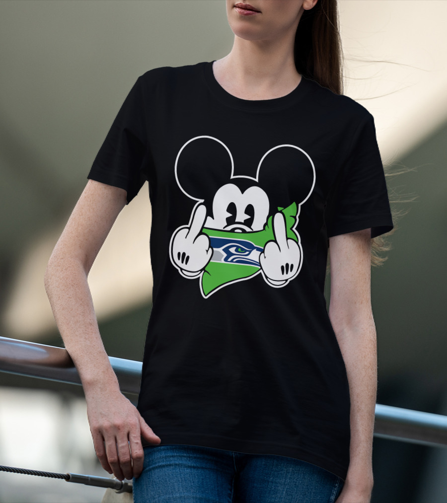 Seahawks Mickey Mouse Middle Finger T-Shirt