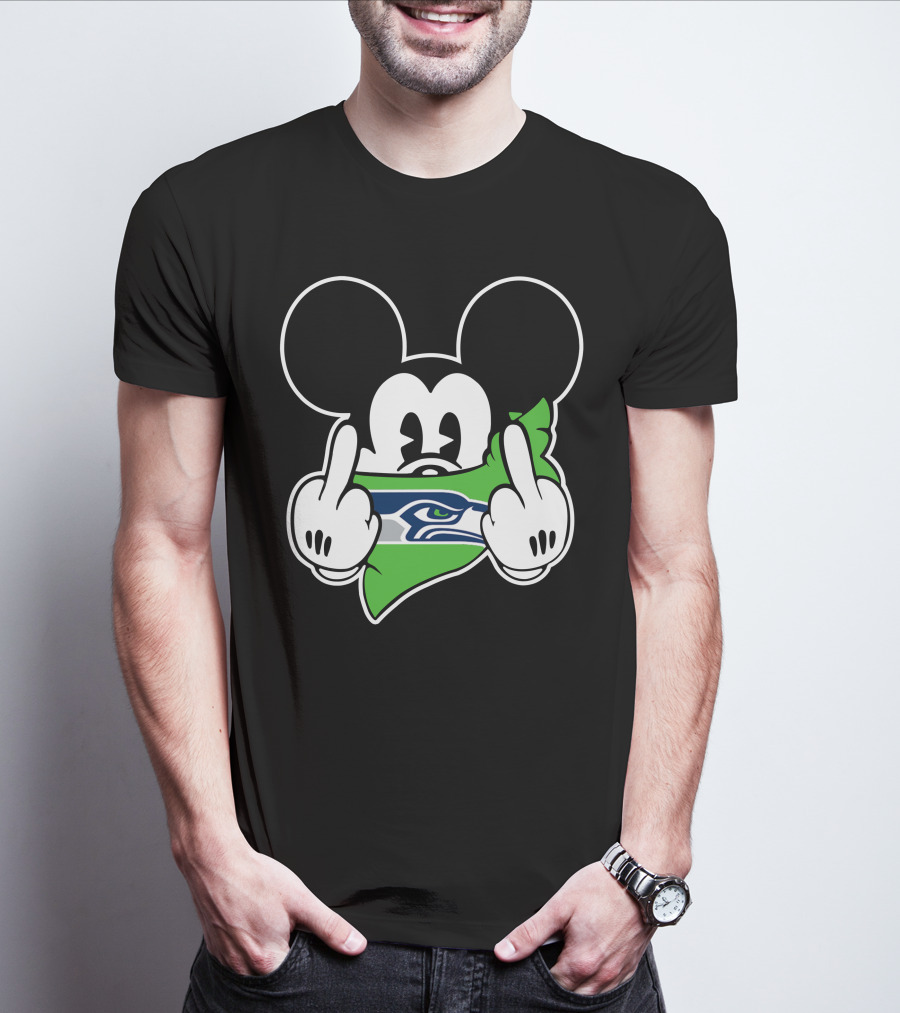 Seahawks Mickey Mouse Middle Finger T-Shirt