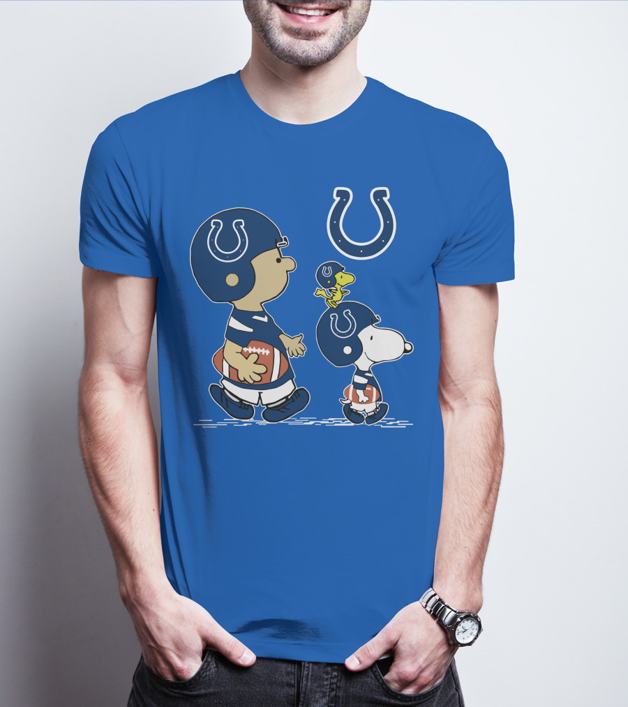 Colts Snoopy And Woodstock Football Helmets T-Shirt