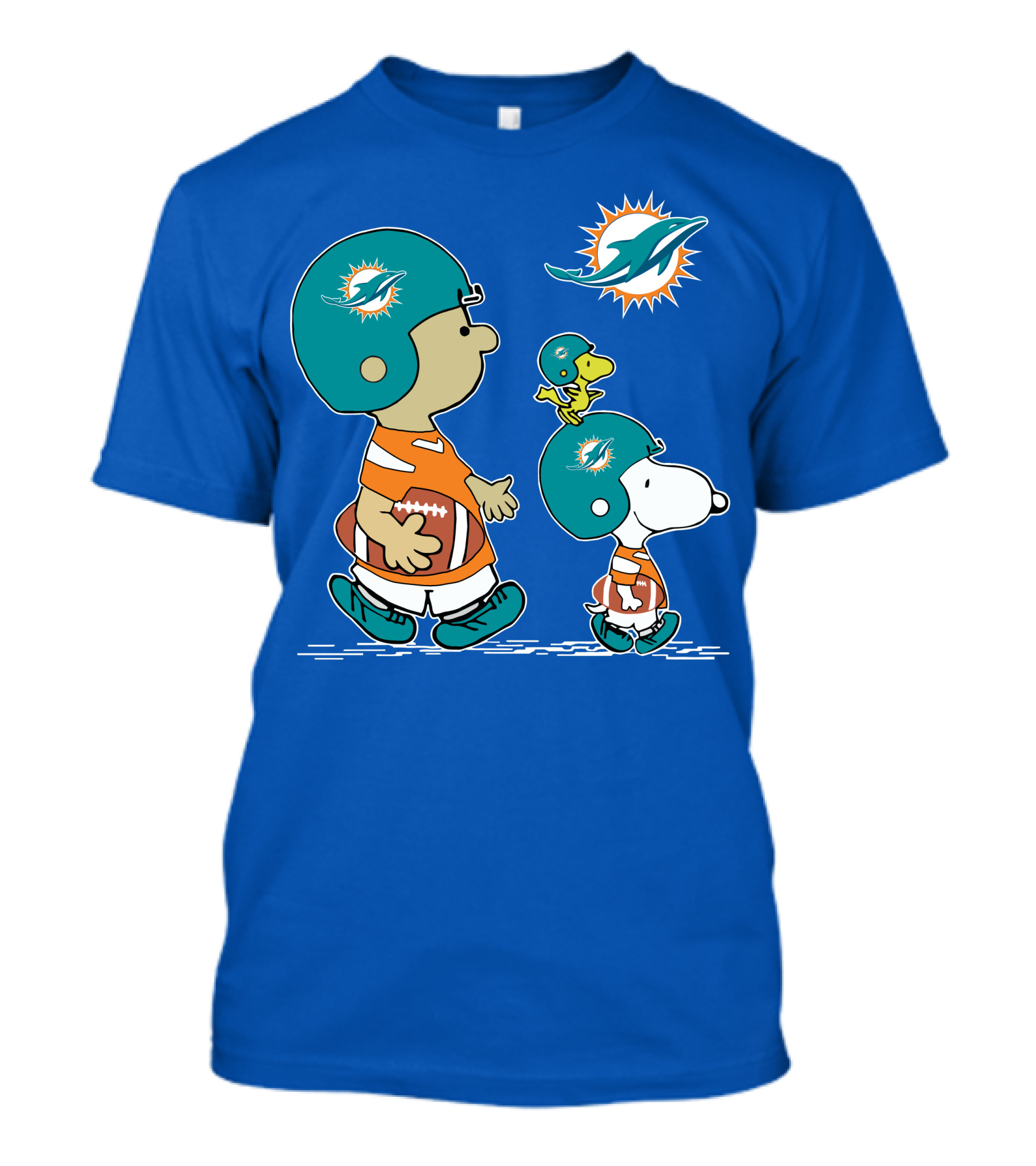 Miami Dolphins Snoopy Woodstock Friends Peanuts Football Collaboration T-Shirt