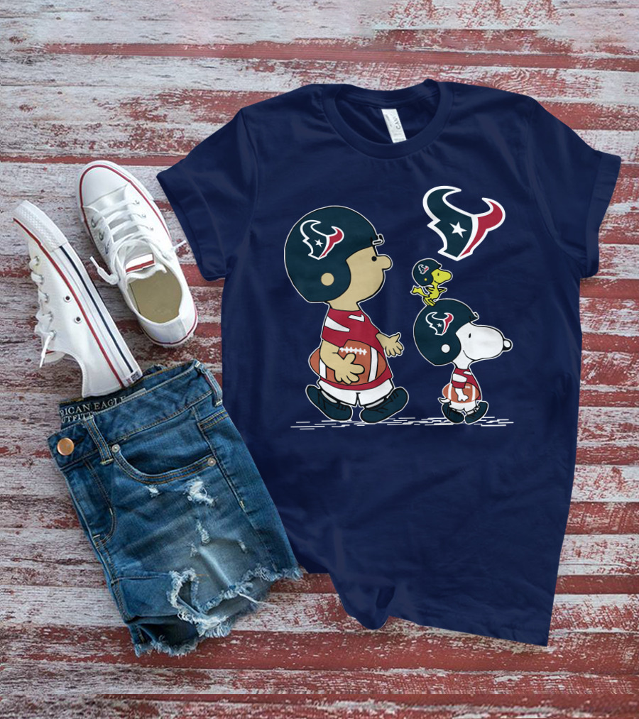 Houston Texans Snoopy And Woodstock Football Team Spirit T-Shirt