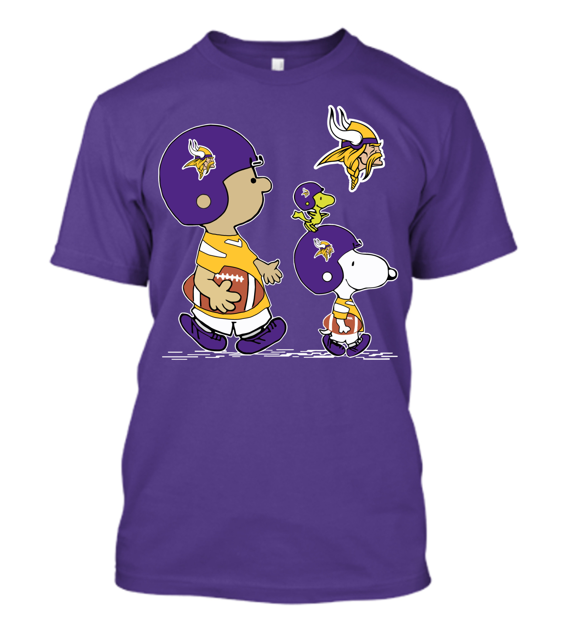 Vikings Snoopy And Woodstock Football Team Fans T-Shirt