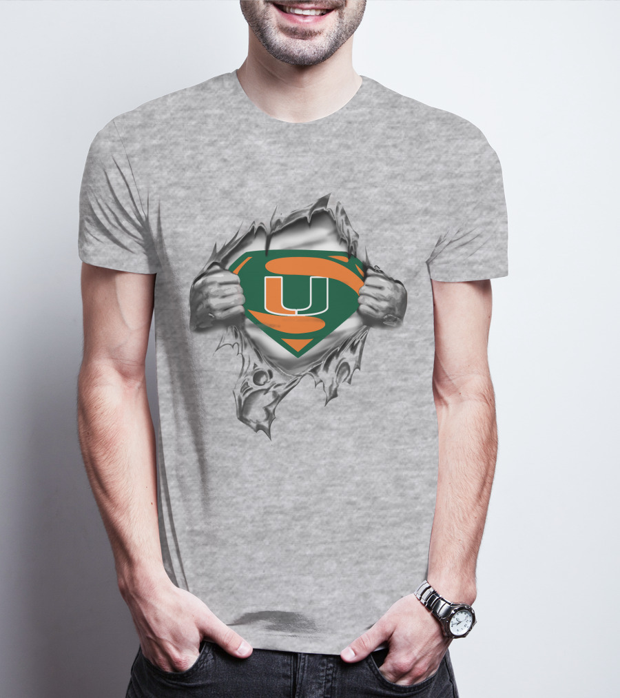 Miami Hurricanes Superman Logo U Shield T-Shirt