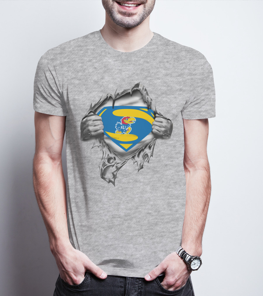 KU Jayhawks Superman Logo Reveal T-Shirt