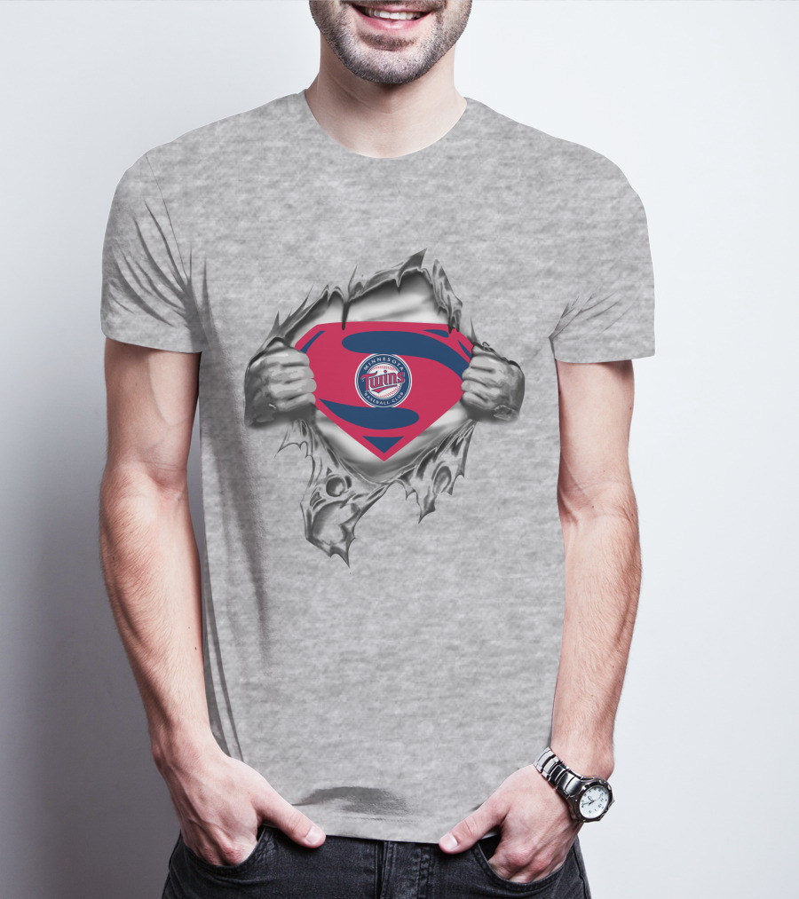 Minnesota Twins Baseball Superhero Logo Transformation T-Shirt