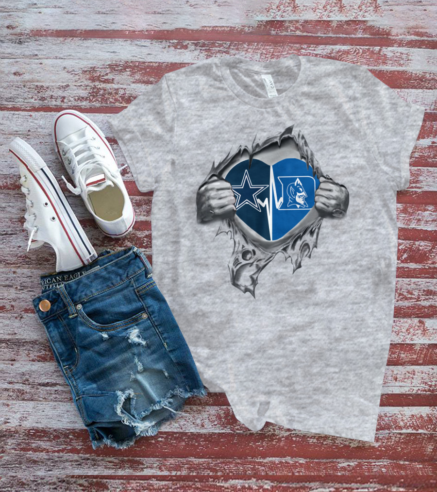 Cowboys Duke Heartbeat Passion Emblem With Iconic Star And Blue Devil T-Shirt