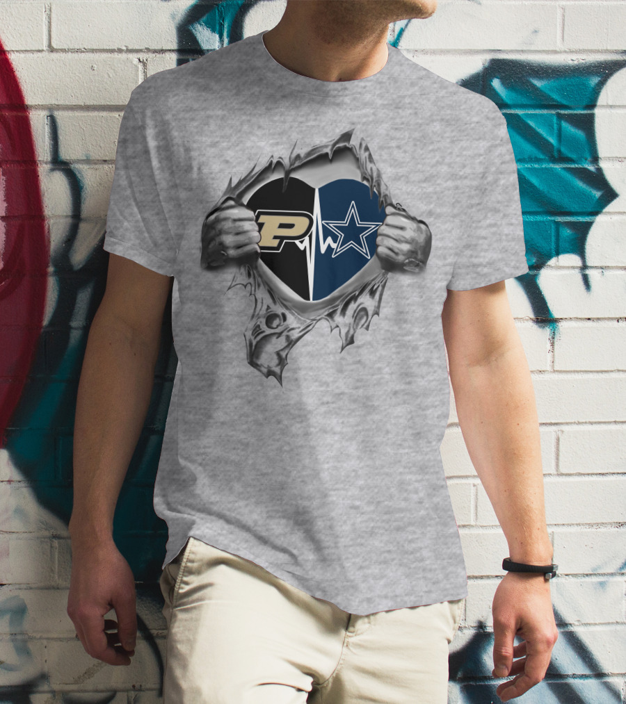 Purdue Cowboys Heartbeat Rip T-Shirt
