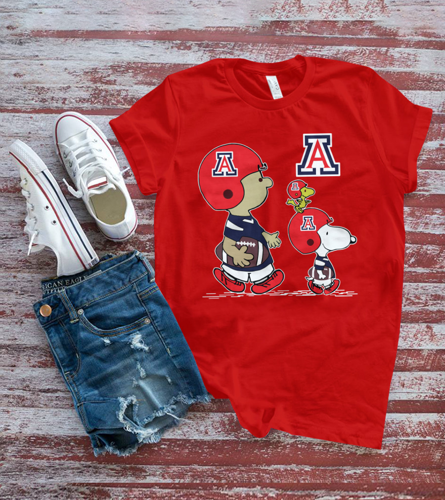 Arizona Wildcats Snoopy Football Team Peanuts Characters T-Shirt