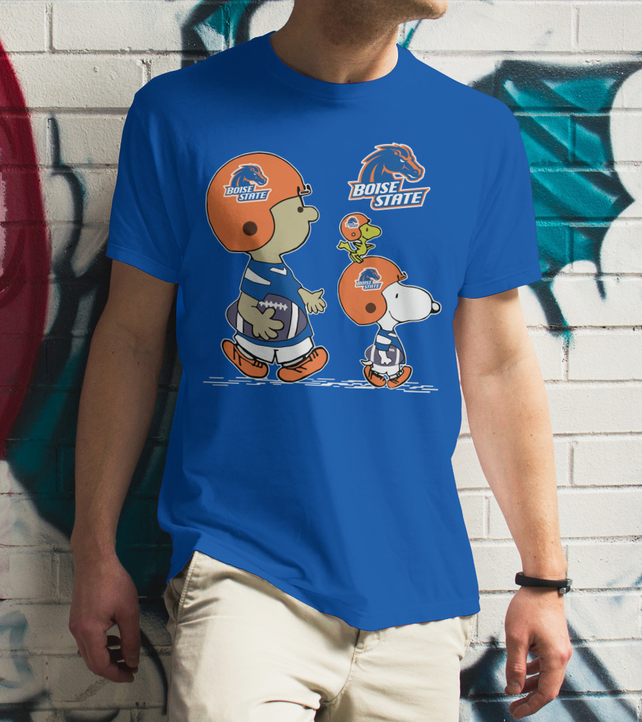 Boise State Broncos Peanuts Football Snoopy And Friends T-Shirt