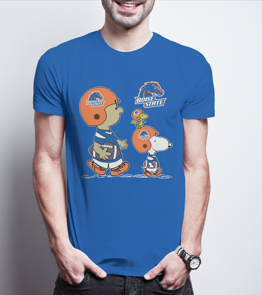 Boise State Broncos Peanuts Football Snoopy And Friends T-Shirt
