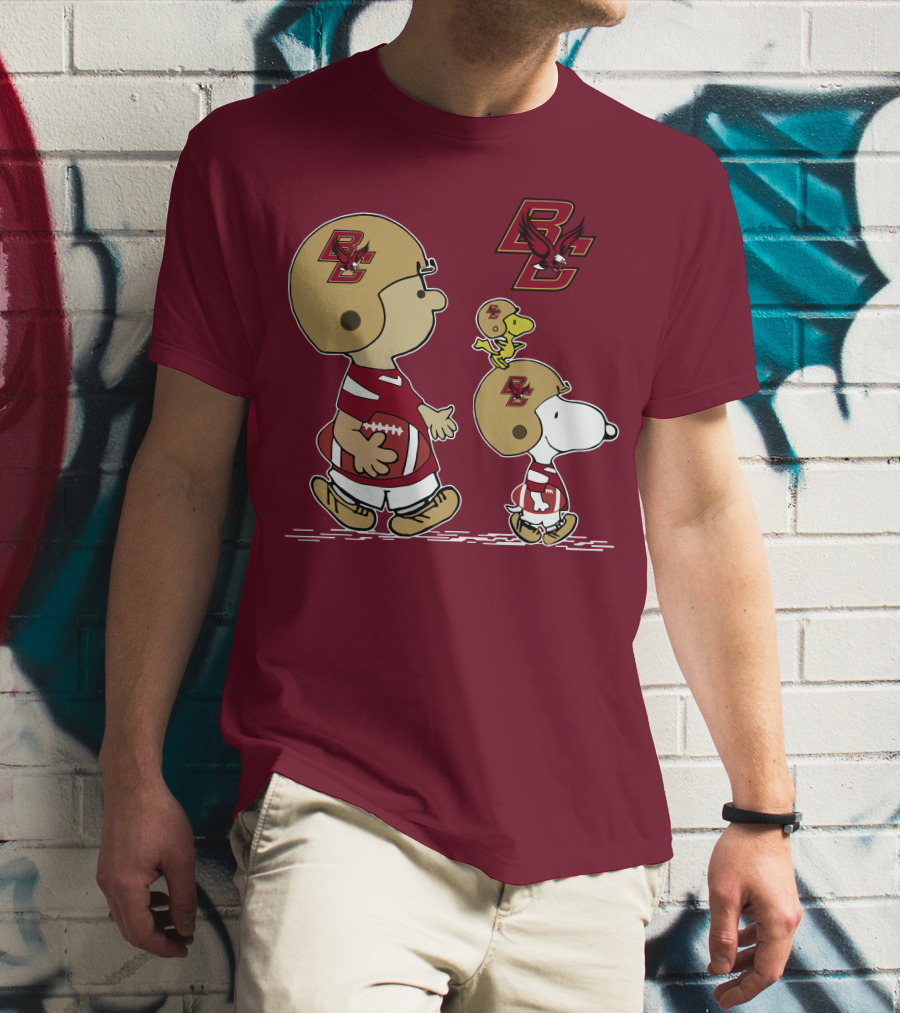 Boston College Eagles Snoopy Football BC T-Shirt