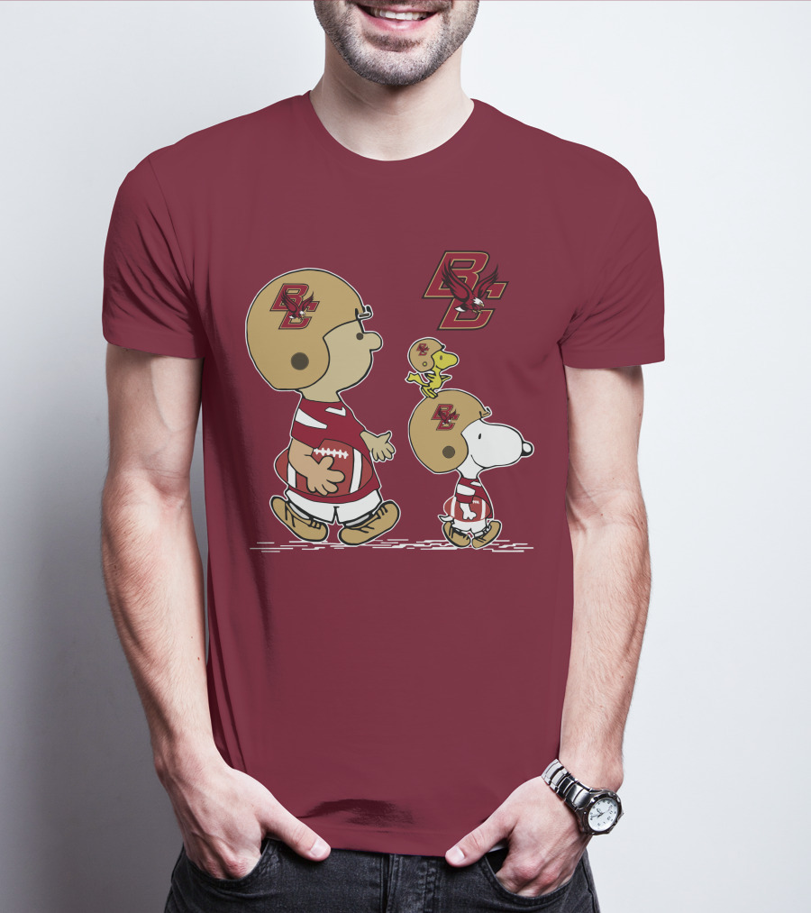 Boston College Eagles Snoopy Football BC T-Shirt