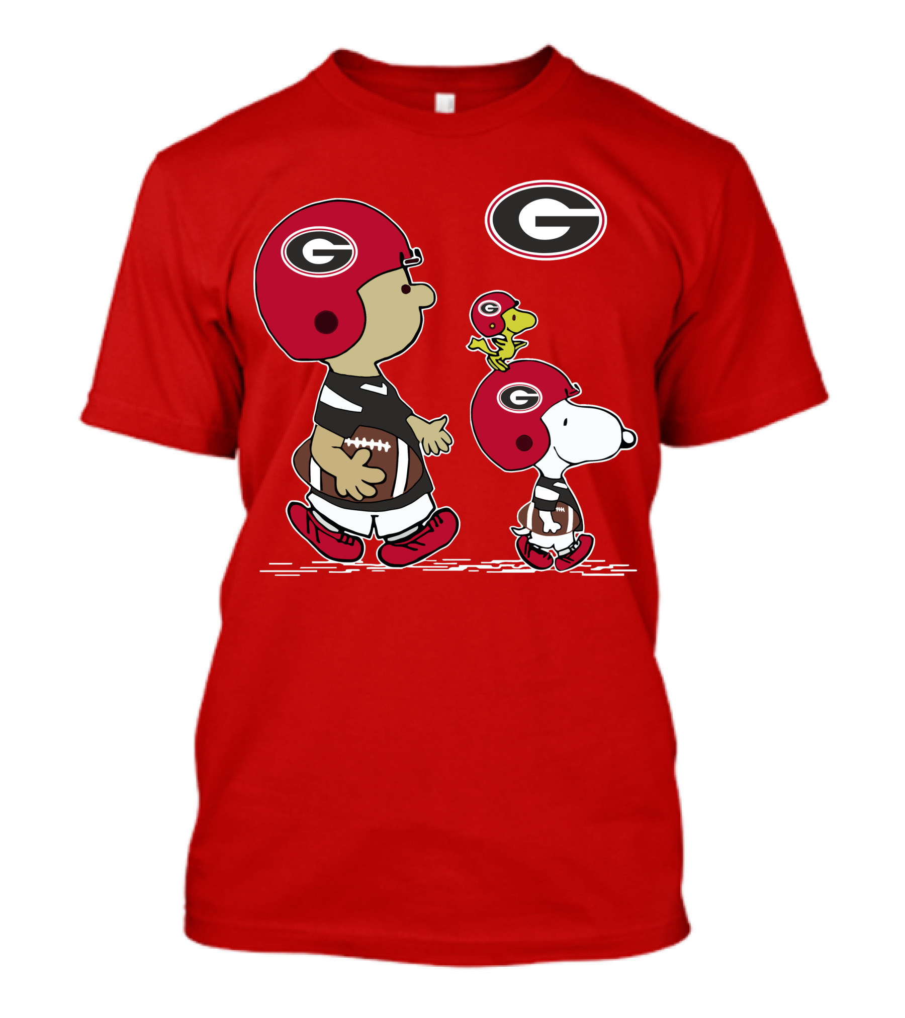 Georgia Bulldogs Snoopy And Woodstock Football Helmets T-Shirt