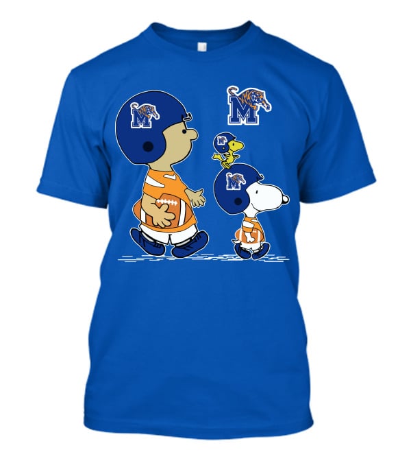 Memphis Tigers Snoopy Charlie Brown Woodstock Football Helmet T-Shirt