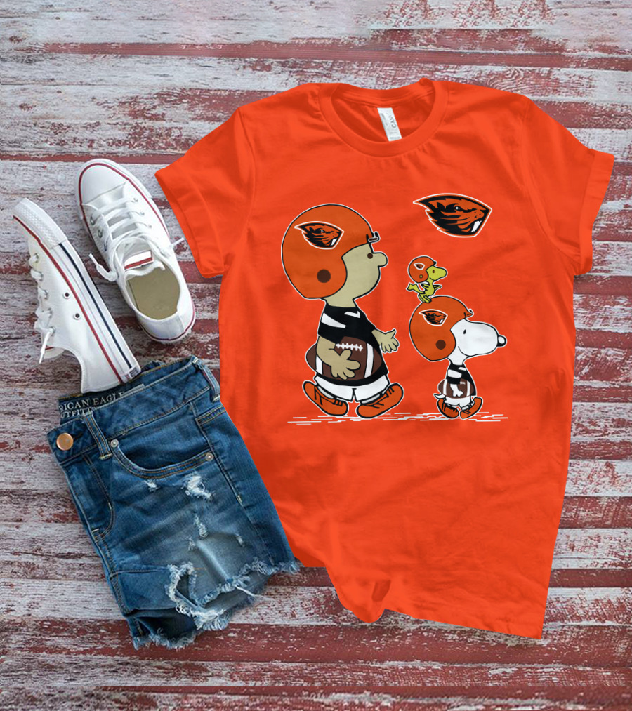 Oregon State Beavers Football Snoopy Woodstock Peanuts Charlie Brown T-Shirt