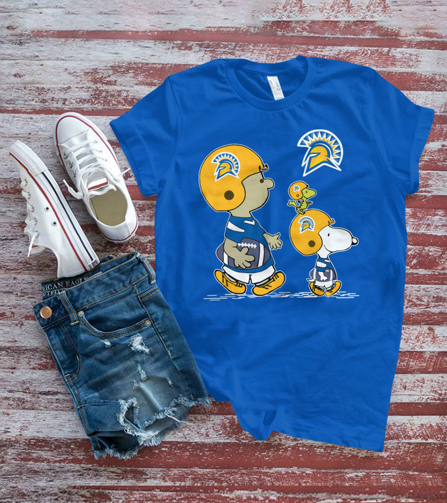 San Jose State Spartans Snoopy Football Peanuts Charlie Brown Woodstock T-Shirt