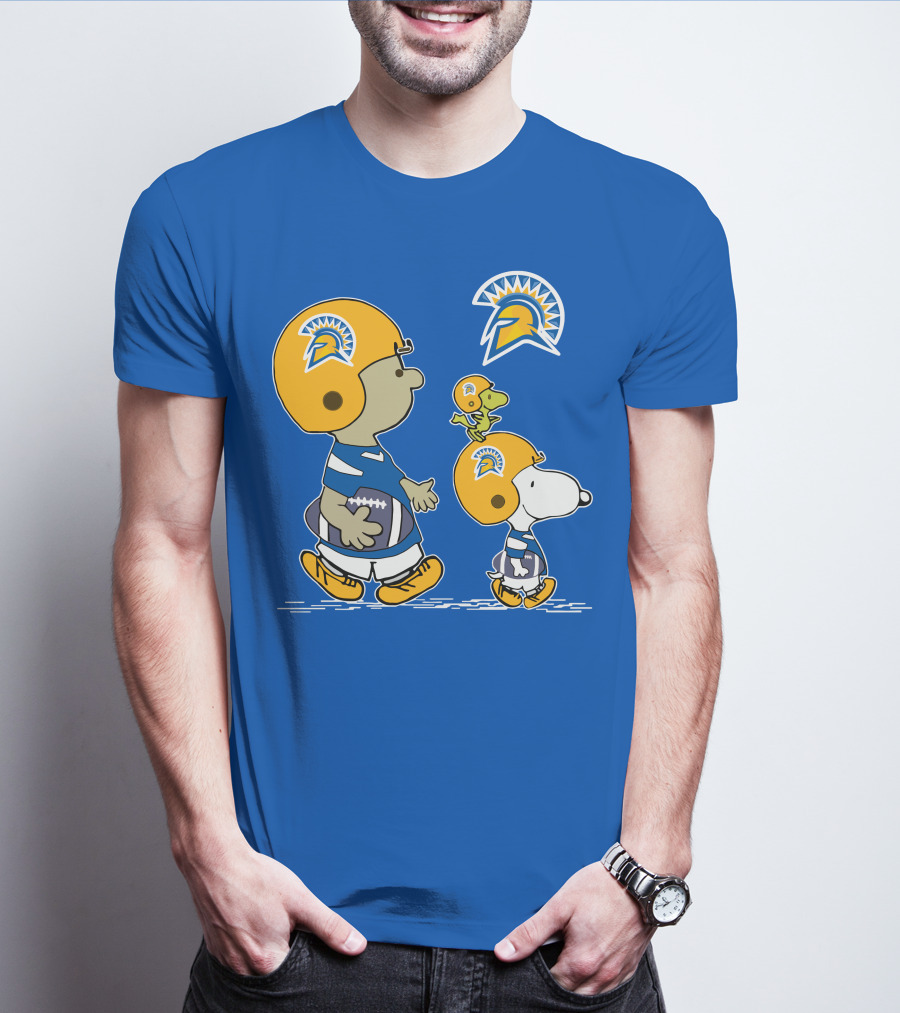 San Jose State Spartans Snoopy Football Peanuts Charlie Brown Woodstock T-Shirt